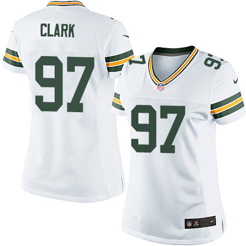 Women's Limited Kenny Clark Nike Jersey White Road - #97 NFL Green Bay Packers